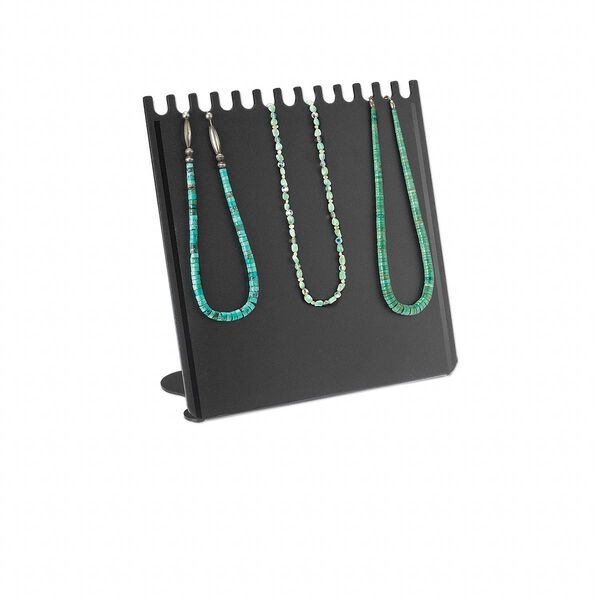 Display, chain and necklace, acrylic, frosted black, 11-1/4 x 10-1/2 x 4-3/4 inches. Sold per pkg of 4. image number 0