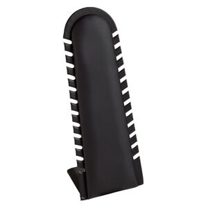 Display, 12-strand necklace, Nabuka leatherette and cardboard, black, 12-1/4 x 4-1/2 x 3-1/2 inch. Sold individually.