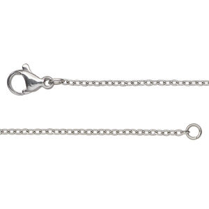 Chain 1pkg1 cable, 1.5mm / lobster claw clasp, stainless steel 16 inch
