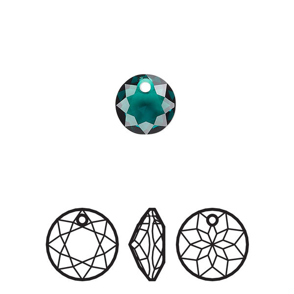 Drop 4pk emerald, Crystal Passions® 8mm pendant classic cut 6430 image number 0