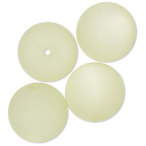 Bead, Cool Frost Resin Beads™, resin, frosted matte light green, 18mm round. Sold per pkg of 4. image number 0