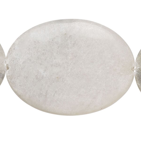 Grey marble 1pkg1, puffed oval bead natural, 15 inch 40x30mm image number 0