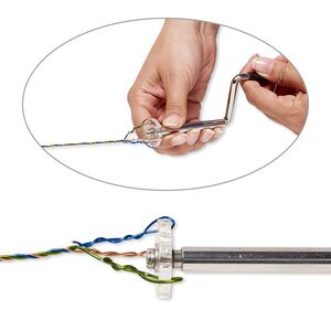 Wire twister, steel and acrylic, black and clear, 4-1/2 x 2-3/4 inches. Sold individually.