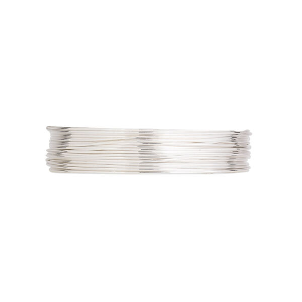 Wire, Argentium® silver, full-hard, round, 26 gauge. Sold per pkg of 5 feet. image number 0