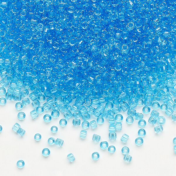 Seed bead, Dyna-Mites™, glass, pkg/1/2kg, #11 round, transparent turquoise blue, (16 11/0 RR). image number 0