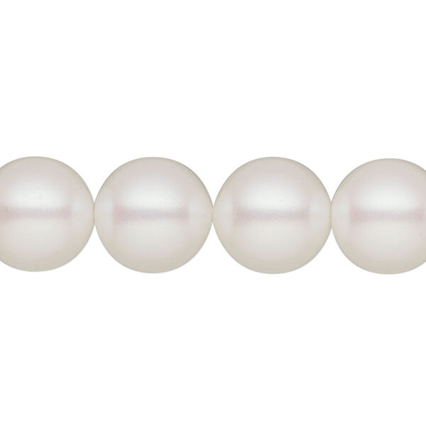 Pearl 10pk pearlescent white, Preciosa Czech crystal 12mm round image number 0