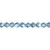 Bead 1pkg576 Malibu blue AB, Preciosa Czech crystal, 5mm bicone image number 0
