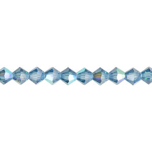 Bead 1pkg576 Malibu blue AB, Preciosa Czech crystal, 5mm bicone