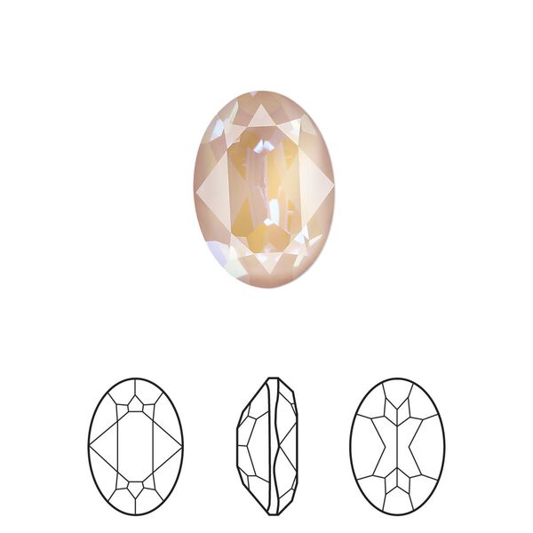 Fancy stone 144pk crystal dusty pink DeLite, Swarovski® 14mm oval 4120 image number 0