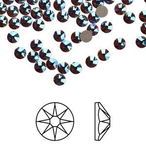 Flat back 1440pk topaz shimmer foil back, Swarovski® 3-3.2mm rose round SS12 2088