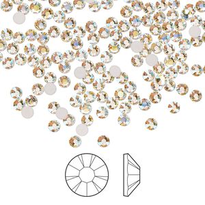 Flat back 144pk light gold quartz AB foil back, Preciosa MAXIMA Czech crystal rhinestone 2.5-2.7mm chaton rose round SS9