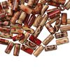 Bead mix, wood (coated), multicolored, 12x5mm hand-cut tube with painted pattern. Sold per pkg of 100. image number 0