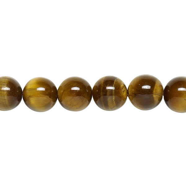 Bead, tigereye (natural), 8mm round, B grade, Mohs hardness 7. Sold per 15-1/2" to 16" strand. image number 0