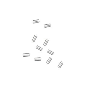 Crimp, sterling silver, 3x1.5mm micro cut tube, 1.1mm inside diameter. Sold per pkg of 10.