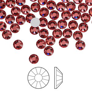 Flat back 144pk indian pink foil back, Preciosa Viva 12® Czech crystal rhinestone 4.6-4.8mm chaton rose round SS20