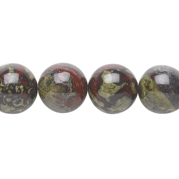 Dragon blood jasper 1pkg1, round bead natural 15.5-16 inch 12mm image number 0