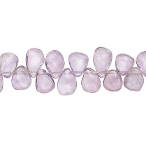 Amethyst 1pkg1, hand-cut top-drilled faceted puffed teardrop bead natural 9 inch 7x5mm-11x6mm