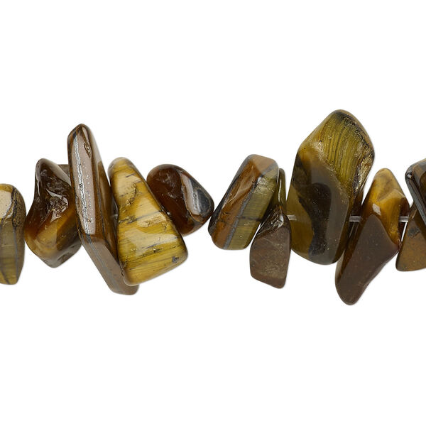 Bead, tigereye (natural), large chip, C grade, Mohs hardness 7. Sold per 15-inch strand. image number 0