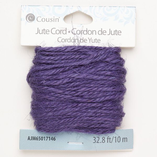 Cord jute 1pk 2mm twisted purple, 10 meter image number 0