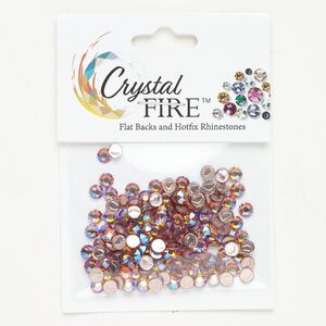 Flat back 1pkg144 topaz shimmer foil back, Crystal FIRE® 3.8-4mm hotfix round SS16
