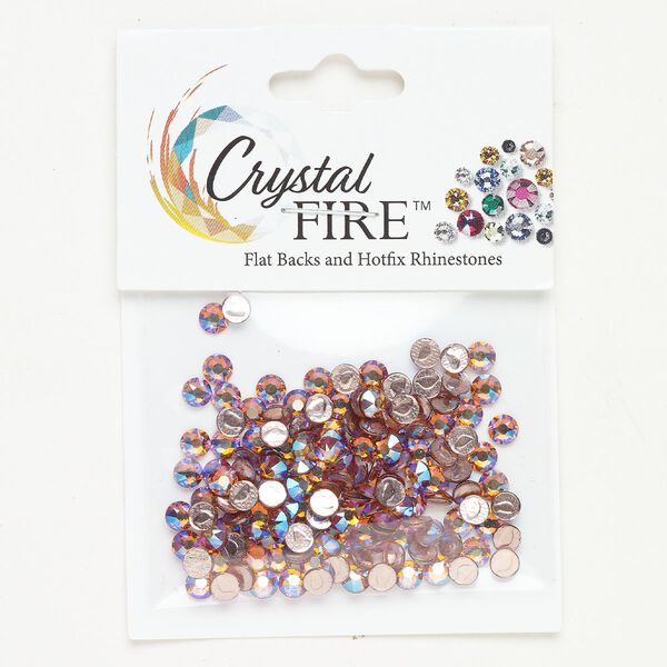 Flat back 1pkg144 topaz shimmer foil back, Crystal FIRE® 3.8-4mm hotfix round SS16 image number 0