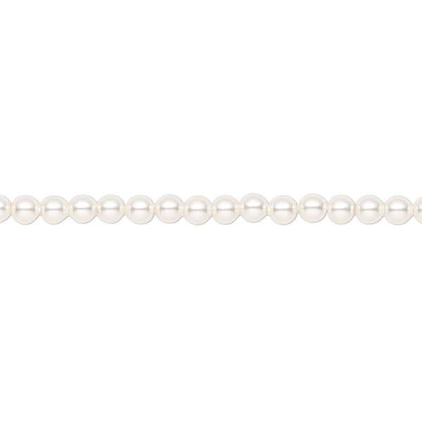 Pearl 100pk white, Crystal Passions® 3mm round 5810 image number 0