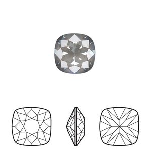 Fancy stone 72pk crystal dark grey ignite LacquerPRO, Swarovski® 12mm cushion 4470