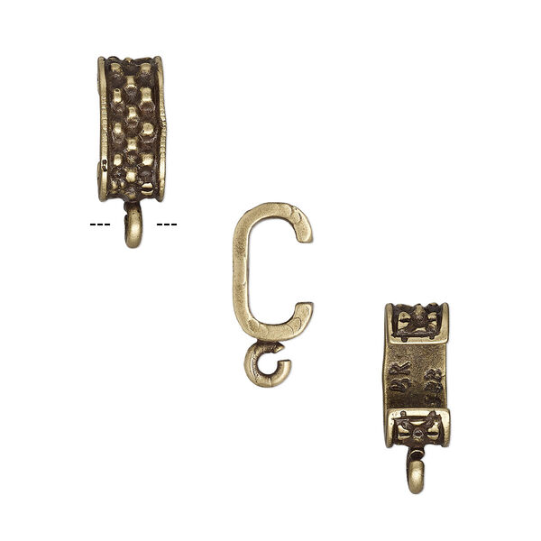 Component, JBB Findings, antiqued brass, 9x4mm beaded rondelle with open loop, 7x3mm inside diameter. Sold per pkg of 2. image number 0
