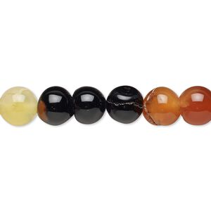 Agate 1pkg1, non-uniform round bead 14 inch 6-8mm