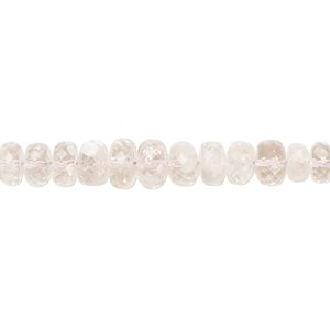 Morganite 1pkg1, hand-cut faceted rondelle bead natural 7 inch graduated 3x2mm-7x5mm