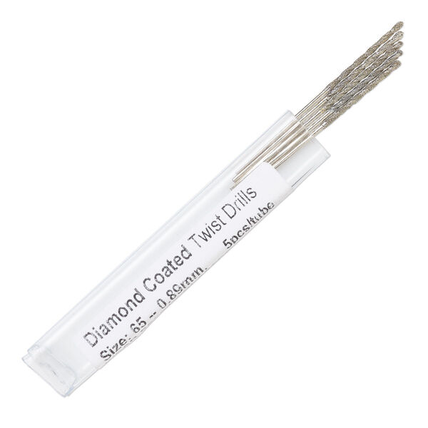 Drill bit, diamond-coated high speed steel, 1-1/2 inches with 1.2mm twisted bit and 0.89mm shank. Sold per pkg of 5. image number 0