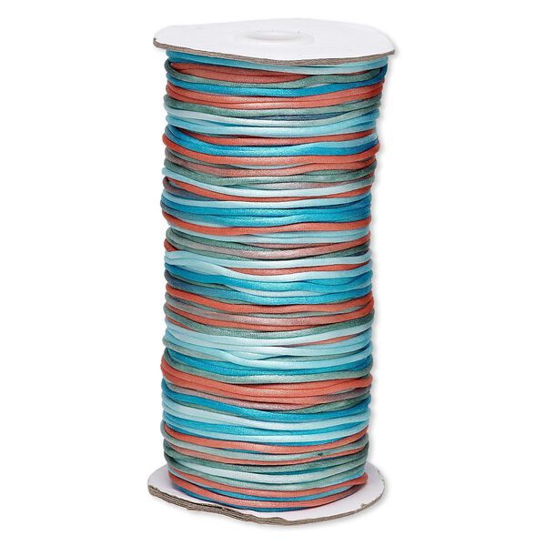 Cord, Satinique™, satin, southwest, 2mm regular. Sold per 400-foot spool. image number 0