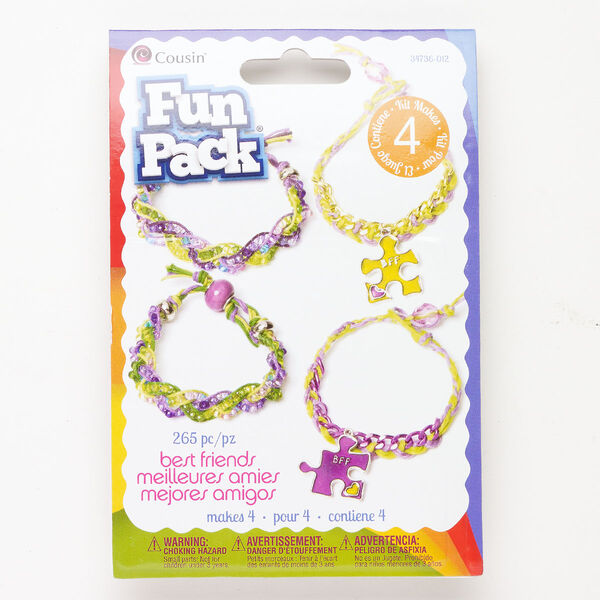 Acrylic / brass / enamel 1pkg265, bracelet kit assortment best friend mixed colored / silver-finished image number 0