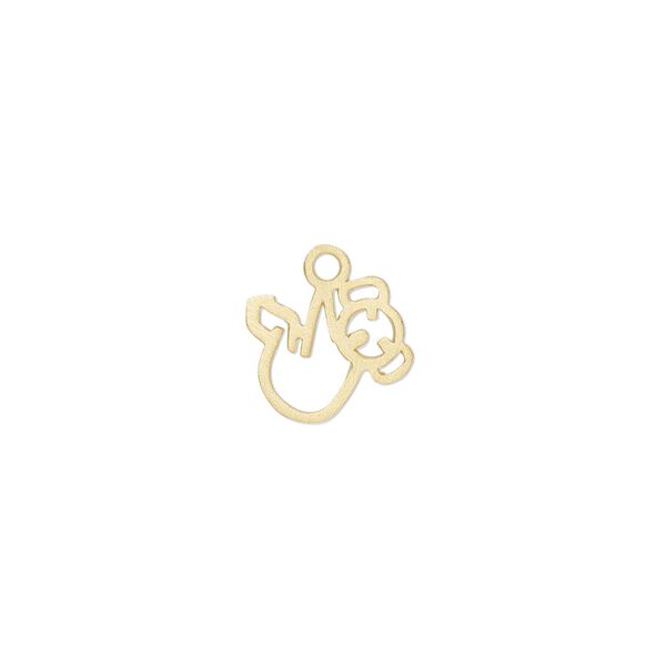 Charm Amoracast® 1pkg1 sterling silver, 13mm 2-sided cutout koala bear, brushed "vermeil" (gold finish) image number 0