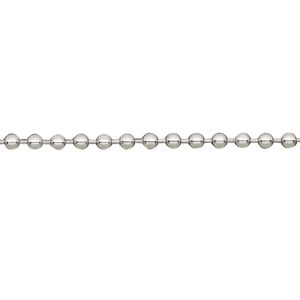 Chain 1pkg1 ball, 2.4mm, stainless steel 50 foot unfinished