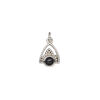 Black onyx / sterling silver 1pkg1, antiqued beaded drop 11x9mm image number 1