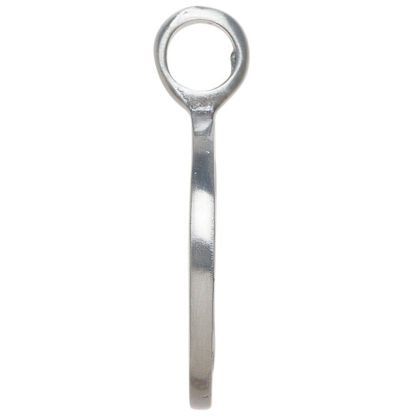Pendant 1pkg1 "pewter" (zinc alloy), 43x31mm 1sided round with cross design. image number 1