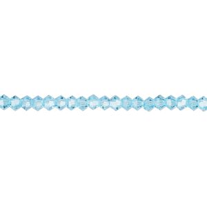 Bead 1pk 16 facets transparent turquoise blue, Celestial Crystal® 3mm bicone 15.5-16 inch
