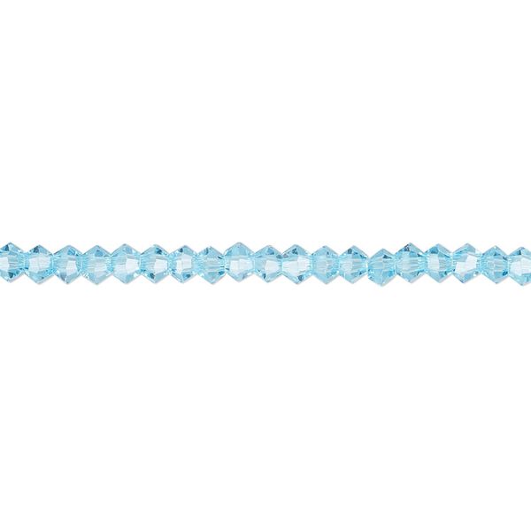 Bead 1pk 16 facets transparent turquoise blue, Celestial Crystal® 3mm bicone 15.5-16 inch image number 0