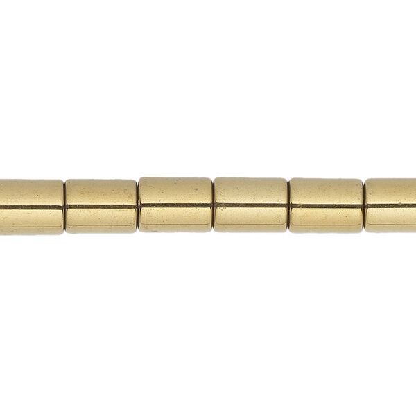 Hemalyke™ 1pkg1, gold-plated round tube bead 15.5-16 inch 8x6mm image number 0