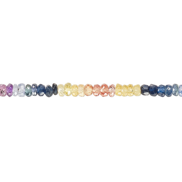 Multi-sapphire 1pkg1, hand-cut faceted rondelle bead 8 inch 2.5x1mm-3.5x2mm image number 0