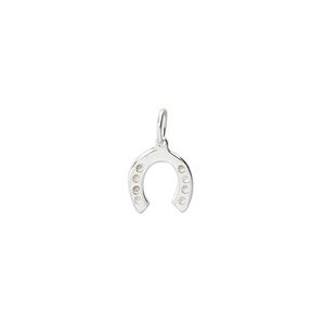Charm, sterling silver, 9.5x7.5mm single-sided horseshoe. Sold per pkg of 4.