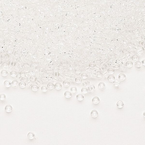 Seed bead, Dyna-Mites™, glass, pkg/40g, #11 round, transparent clear, (4 11/0 RR). image number 0