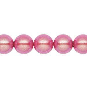 Pearl 50pk pearlescent red, Preciosa Czech crystal 10mm round