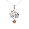 Carnelian / sterling silver 1pkg, lotus drop antiqued 22.5x14.5mm image number 0