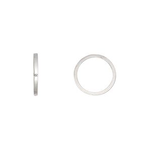 Component, sterling silver, 12mm round square wire. Sold per pkg of 2.