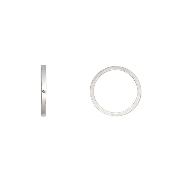 Component, sterling silver, 12mm round square wire. Sold per pkg of 2. image number 0