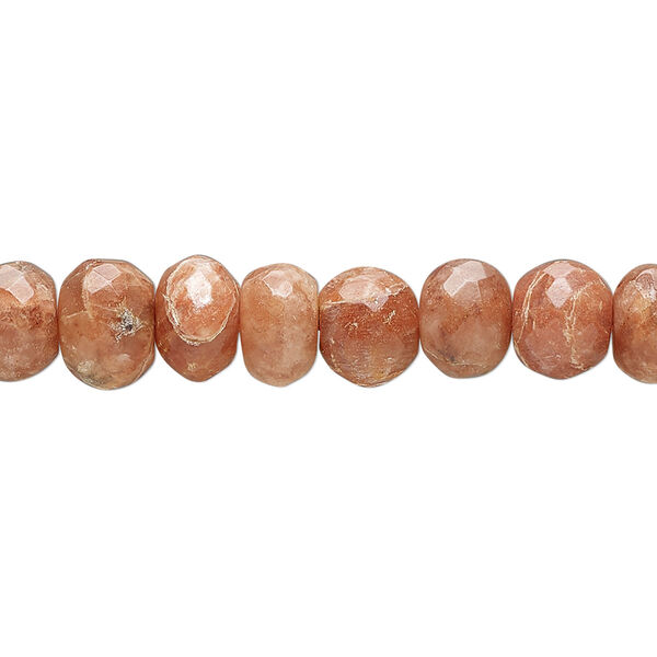 Rose jasper 1pkg1, hand-cut faceted rondelle bead natural B- grade, 14 inch 6x4mm-8x6mm image number 0