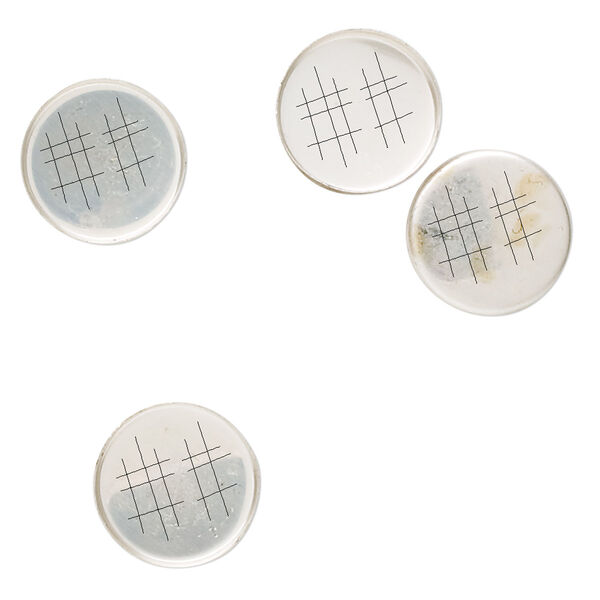 Bezel cup, sterling silver, solid back, 12mm unpolished round. Sold per pkg of 4. image number 0