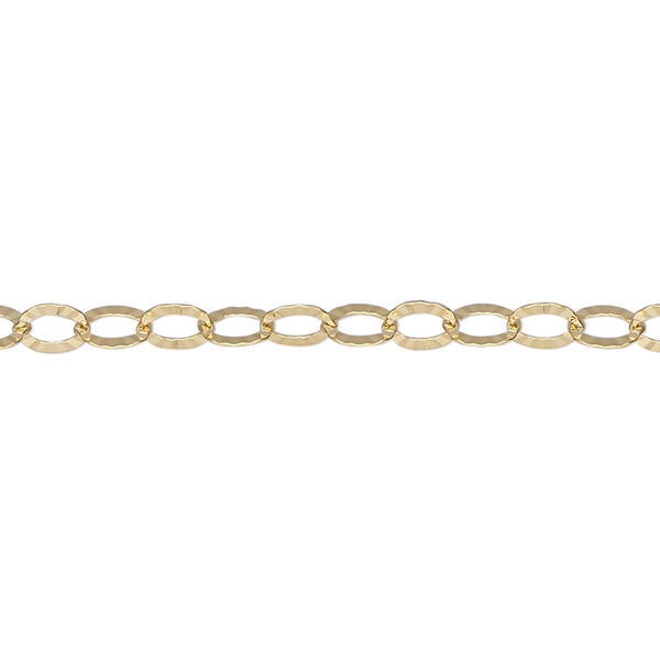Chain, 14Kt gold-filled, 4mm oval starburst. Sold per 5-foot spool. image number 0
